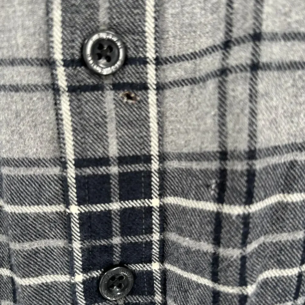 L.L. Bean Medium‎ Blue Gray Fleece Lined Thick Long Sleeve Button Up Shacket